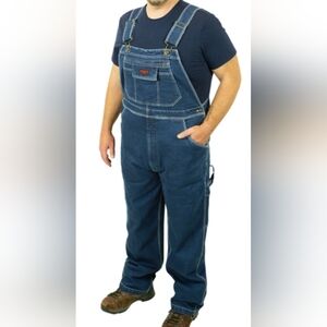 NWT Five Brothers Work wear DENIM BIB OVERALLS RINSED 38 X 28